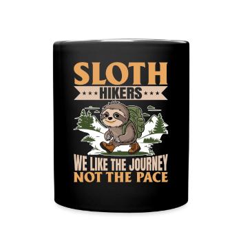 Sloth Hiking Mountains Sloth Hikers - Tasse einfarbig - Schwarz - Vorne