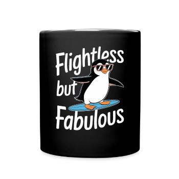 Incapable de voler mais fabuleux surfeur pingouin - Mug uni - noir - Devant