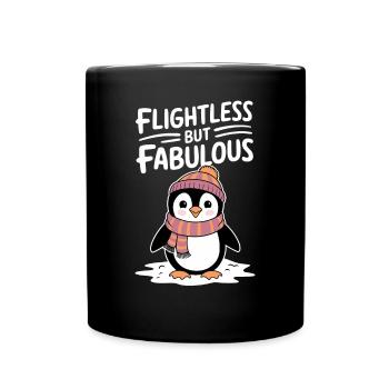 Flightless But Fantastic Penguin Illustration - Full Colour Mug - black - Front