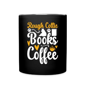 Rough Collie Books Coffee - Rough Collie - Full Colour Mug - black - Front