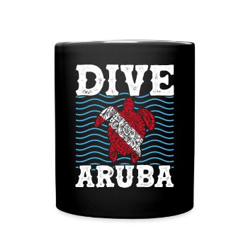 Aruba Caribbean Summer Ocean Beach Gift - Full Colour Mug - black - Front