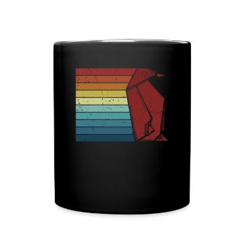 Retro Eule Papierkranich Falten Meister Origami - Tasse einfarbig - Schwarz - Vorne
