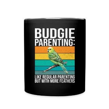 Budgie Gift - Full Colour Mug - black - Front