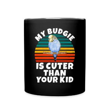 Budgie Gift - Full Colour Mug - black - Front