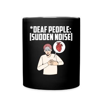 Gehörlosenstolz ASL - Tasse einfarbig - Schwarz - Vorne