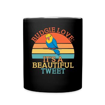 Budgie Gift - Tasse einfarbig - Schwarz - Vorne