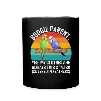 Budgie Gift - Full Colour Mug - black - Front