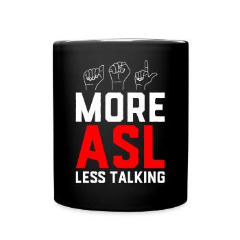 Sensibilisation à la fierté des sourds Langue des signes - Mug uni - noir - Devant