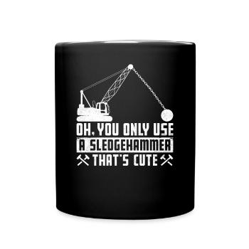 Drôle de journée de démolition de maison Un marteau qui n - Mug uni - noir - Devant