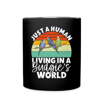Budgie Gift - Full Colour Mug - black - Front