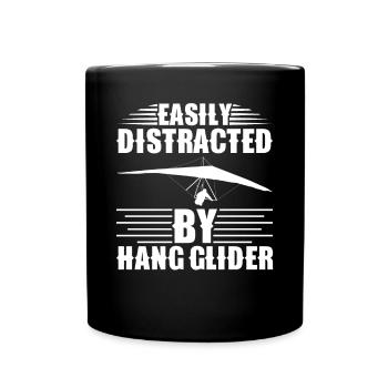 Drachenfliegen Gleitschirmfliegen Hängegleiter - Tasse einfarbig - Schwarz - Vorne