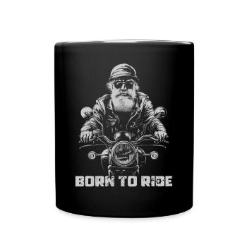 Biker Grandpa Opa Born to Ride - Tasse einfarbig - Schwarz - Vorne