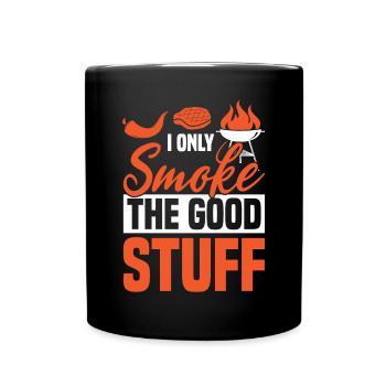 I only smoke the good BBQ humor grilling - Full Colour Mug - black - Front