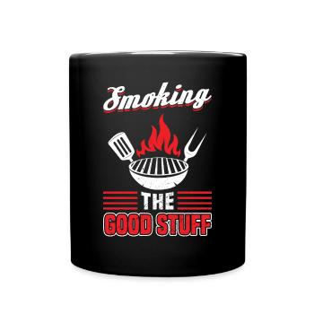 Smoke the Good Stuff BBQ Grilling - Full Colour Mug - black - Front