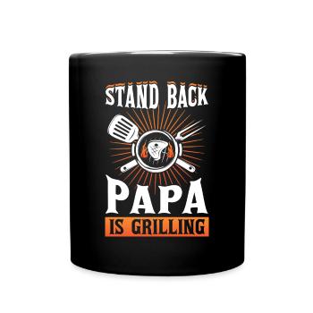 Achtung! Papa Grillt Heute Im BBQ-Style - Tasse einfarbig - Schwarz - Vorne