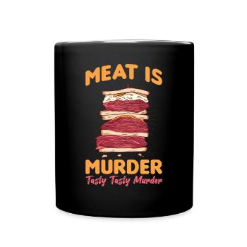 BBQ - Meat is murder delicious delicious murder - Full Colour Mug - black - Front