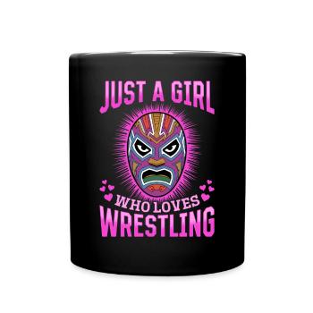 Wrestling Wrestler Just A Girl Who Loves Wrestling - Full Colour Mug - black - Front