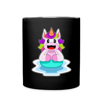 Licorne Natation Anneau De Natation Été - Mug uni - noir - Devant