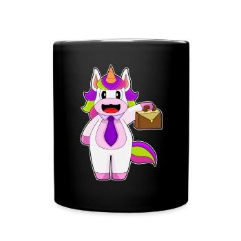 Einhorn Handtasche - Tasse einfarbig - Schwarz - Vorne