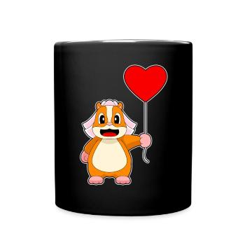 Hamster Braut Luftballon Hochzeit - Tasse einfarbig - Schwarz - Vorne