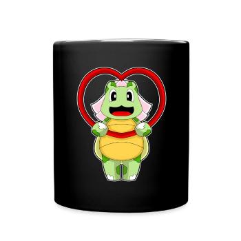 Tortue Mariée Coeur Mariage - Mug uni - noir - Devant