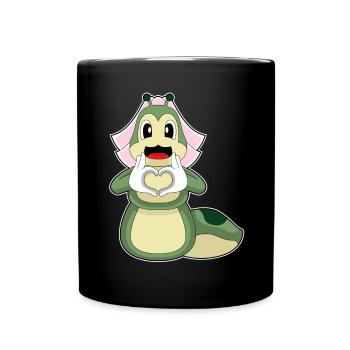Raupe Braut Herz Hochzeit - Tasse einfarbig - Schwarz - Vorne