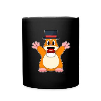 Hamster Bräutigam Zylinder Hochzeit - Tasse einfarbig - Schwarz - Vorne