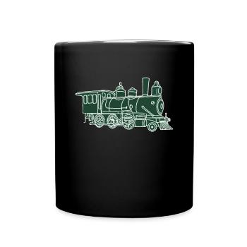 Eisenbahn - Dampflok - Tasse einfarbig - Schwarz - Vorne