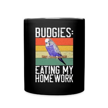 Cadeau de perruche - Mug uni - noir - Devant