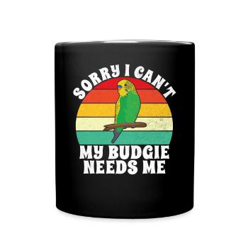 Budgie Gift - Full Colour Mug - black - Front