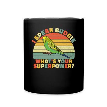 Budgie Gift - Full Colour Mug - black - Front