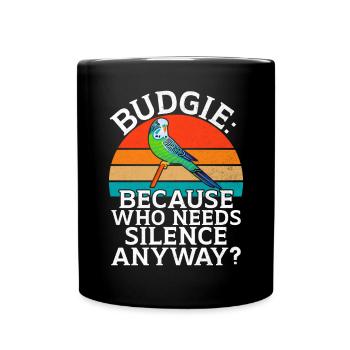 Budgie Gift - Full Colour Mug - black - Front