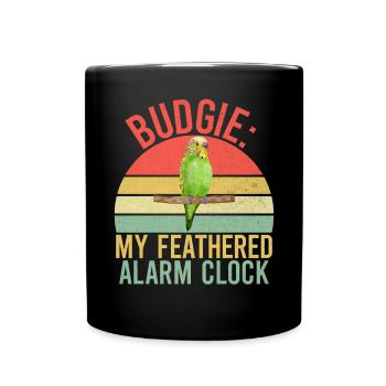 Budgie Gift - Full Colour Mug - black - Front