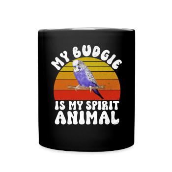 Budgie Gift - Full Colour Mug - black - Front