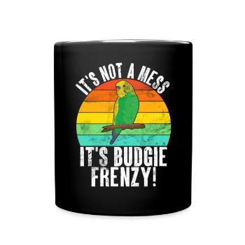 Budgie Gift - Tasse einfarbig - Schwarz - Vorne