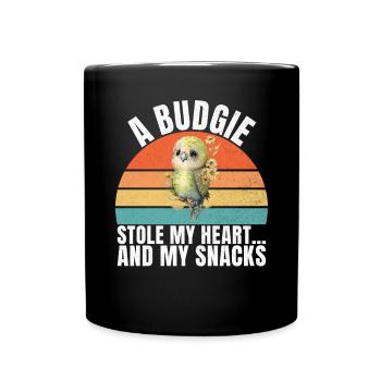 Budgie Gift - Full Colour Mug - black - Front