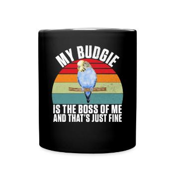 Budgie Gift - Full Colour Mug - black - Front