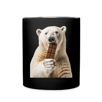 Eisbär - Tasse einfarbig - Schwarz - Vorne
