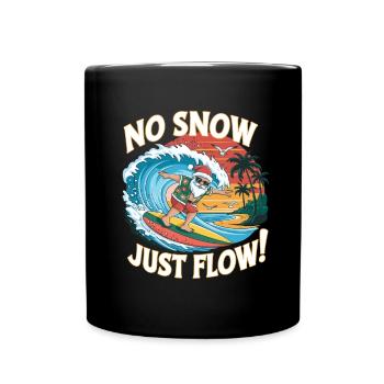 Weihnachtsmann Surfer Strand Weihnachten - Tasse einfarbig - Schwarz - Vorne