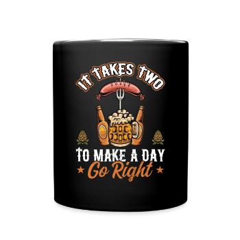 BBQ and beer: A perfect duo for a good day - Full Colour Mug - black - Front