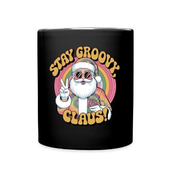 Weihnachtsmann Retro Santa Claus Disco - Full Colour Mug - black - Front