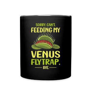 Venus Flytrap Carnivore Plant Design - Full Colour Mug - black - Front