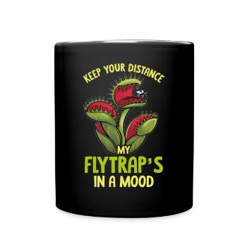 Venus Flytrap Carnivore Plant Design - Full Colour Mug - black - Front