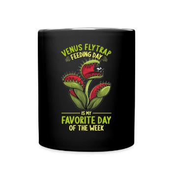 Venus Flytrap Carnivore Plant Design - Full Colour Mug - black - Front