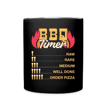 BBQ Timer Perfect for Grill Master Beer Lovers - Full Colour Mug - black - Front