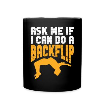 Backflip Salto Akrobatik Parkour Turnen Geschenk - Tasse einfarbig - Schwarz - Vorne