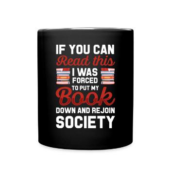 Book Books Library Reading Literature Read Books - Full Colour Mug - black - Front