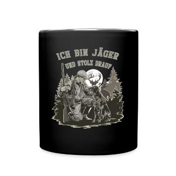 Je suis un chasseur et fier de cette scène de chasse avec chien - Mug uni - noir - Devant