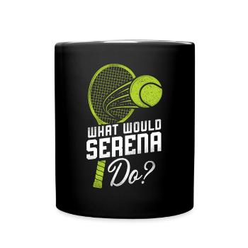 Funny Tennis Player Racket What - Tasse einfarbig - Schwarz - Vorne