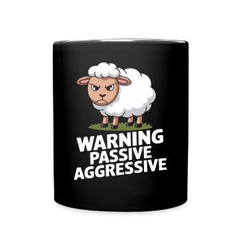 Beware Passive Aggressive Sheep - Full Colour Mug - black - Front